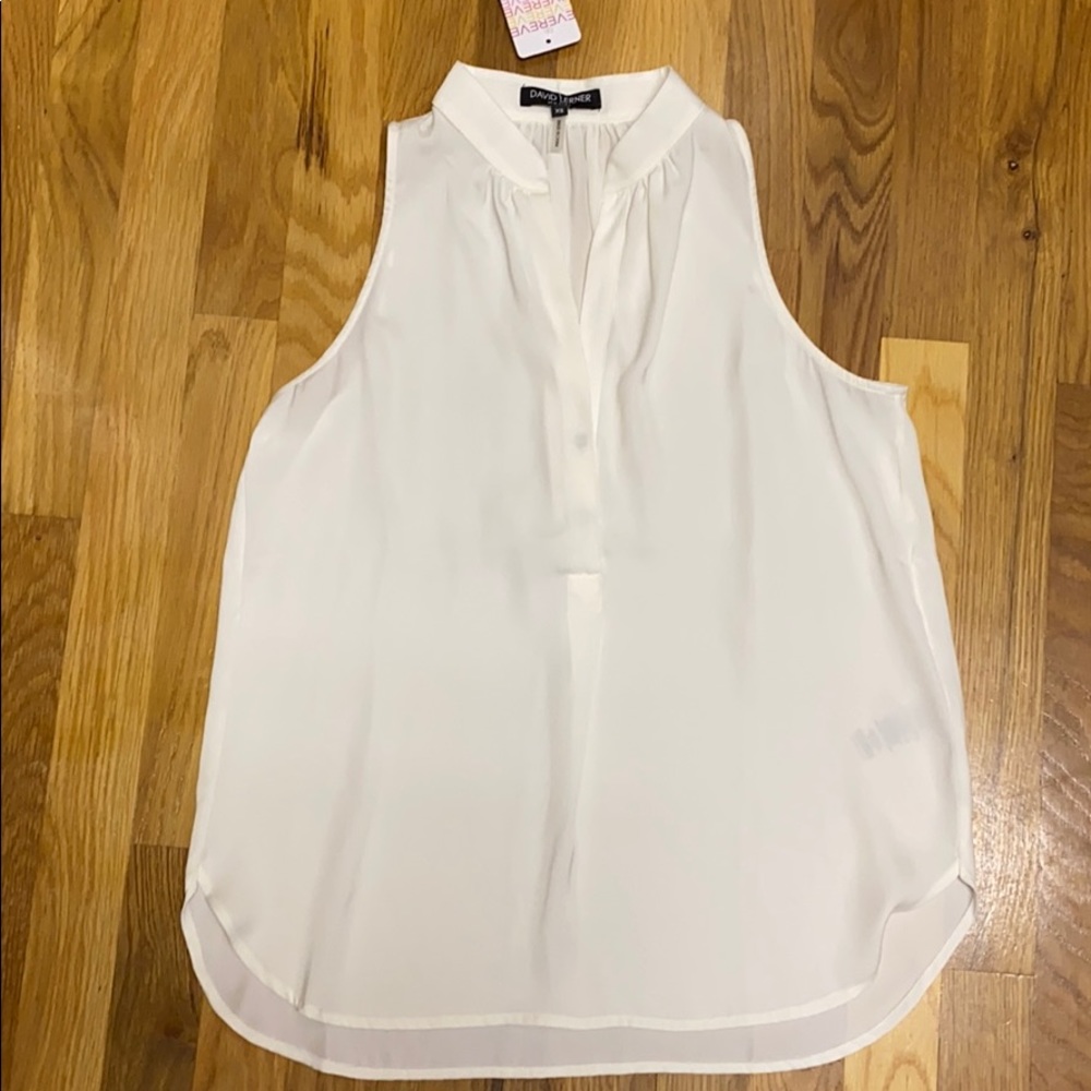 David Lerner sleeveless Mandarin Collar Blouse